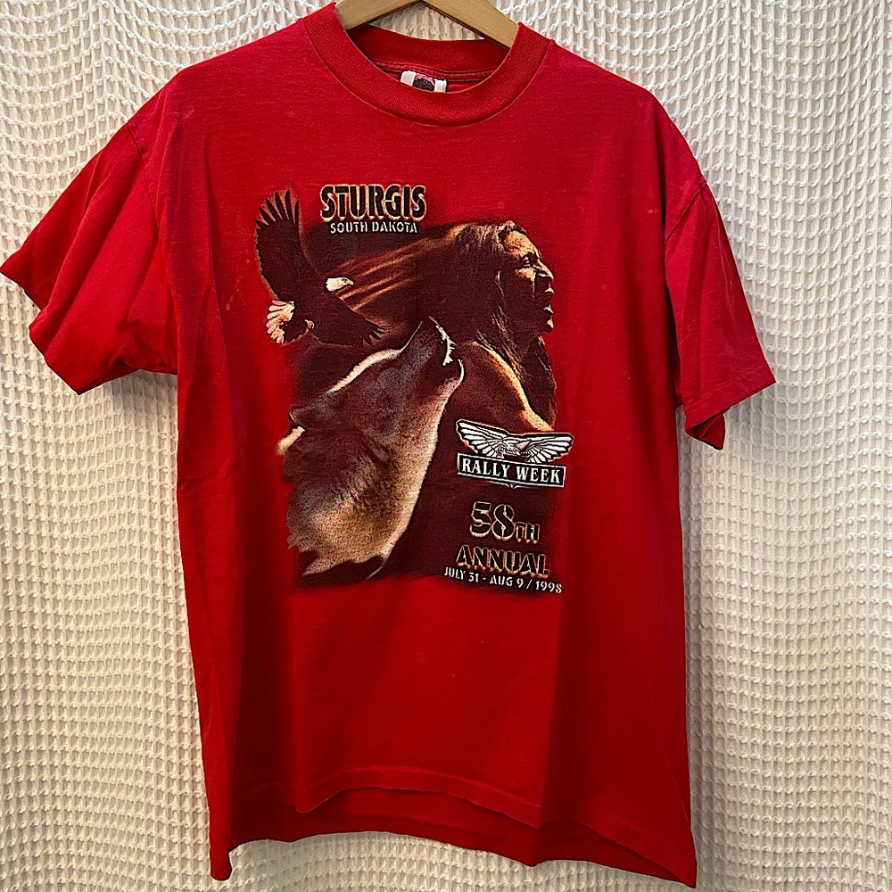 Vintage 1998 Sturgis Motorcycle Bike Rally Graphic Single Stitch Shirt 🏍